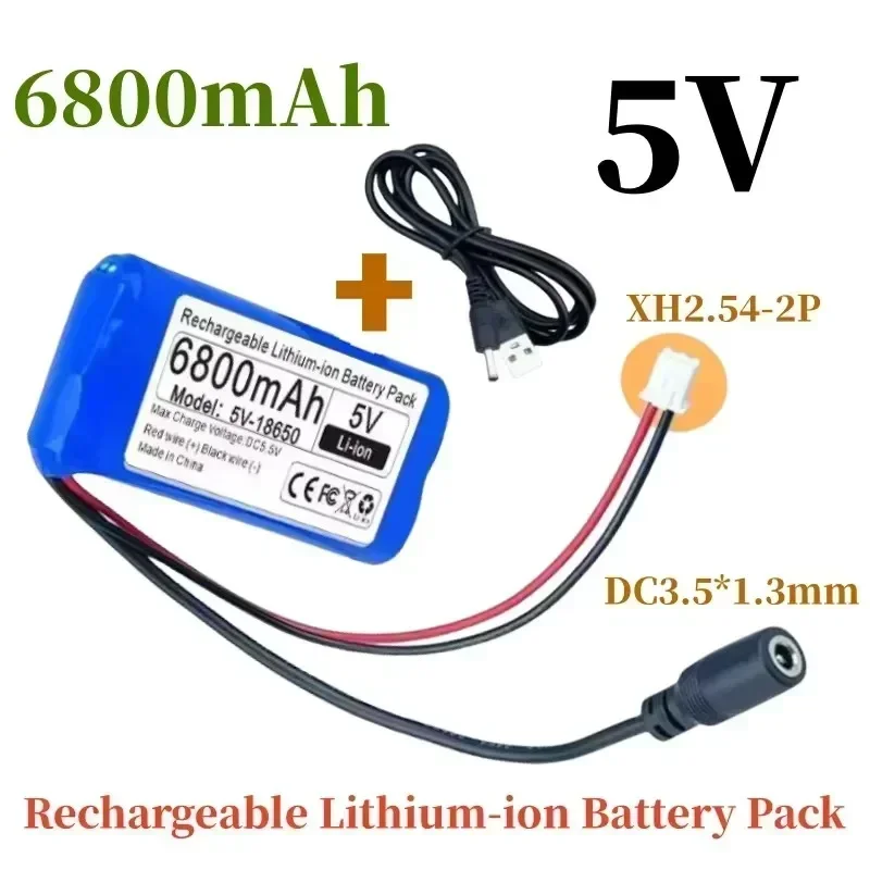 Microcomputador recarregável de chip único 18650 para lâmpada LED externa de bateria de lítio 5V 6800mAh-12800mAh, ventilador USB, alto-falante Bluetooth: ROXO