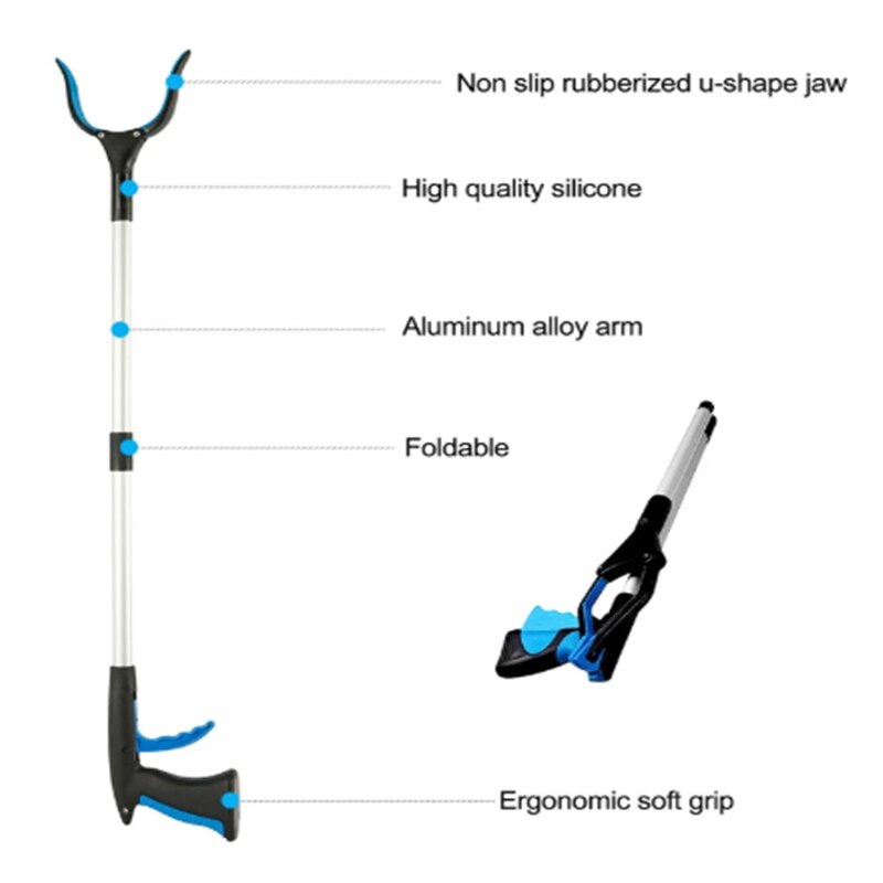 Foldable Litter Reachers Pickers Pick Up Tools Gripper Extender Grabber Picker Collapsible Garbage Pick Up Tool Grabbers