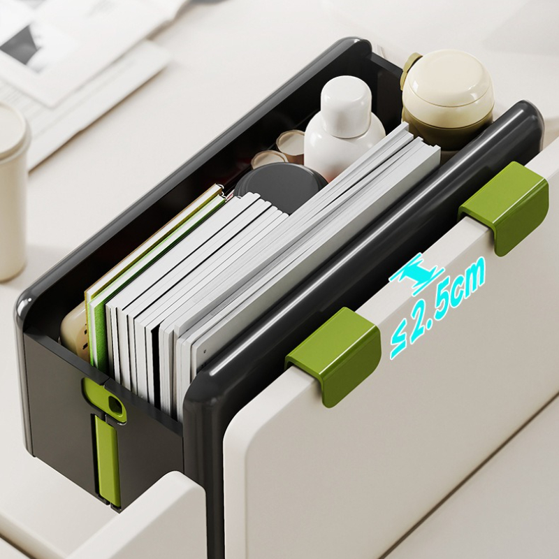 Organizador de escritorio plegable sin taladro para montaje en pared, caja de almacenamiento colgante multicolor para cocina, sala de estar, mesita de noche, gancho de almacenamiento para oficina