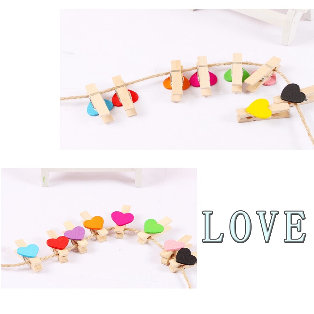 10 stücke Mini liebe holz kleidung foto papier nagel Stift clothespin handwerk postkarte Halfter familie hochzeit dekoration, DIY zubehör