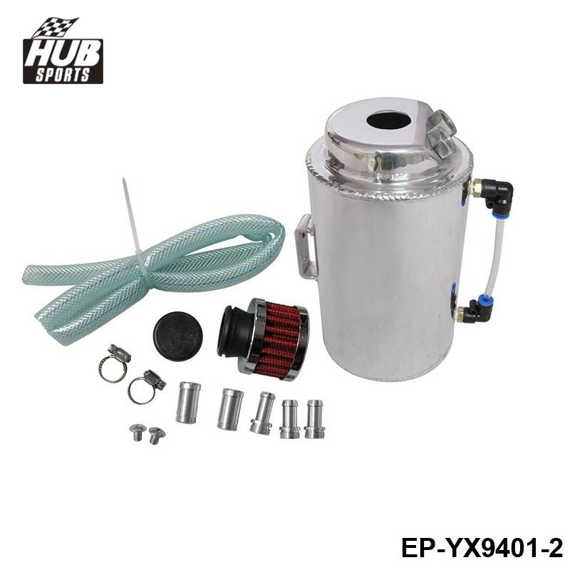 UNIVERSAL 2L ALUMINIUM ALLOY OIL CATCH CAN TANK WITH BREATHER FILTER HU-YX9401-2
