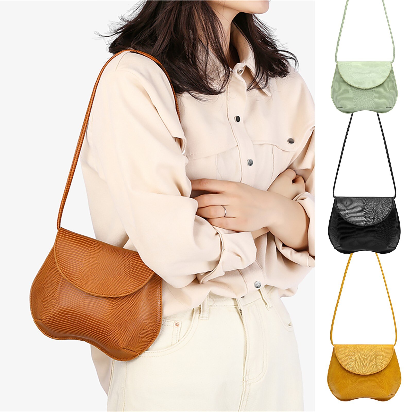 Bolso de mano de un solo hombro para mujer, bandolera que combina con todo, cartera,