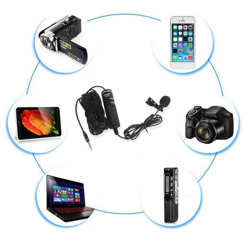 For Smart Phones/DSLR/PC Recording Noise Reduction Microphone Lavalier Microphone 3.5mm Interface Professionnel