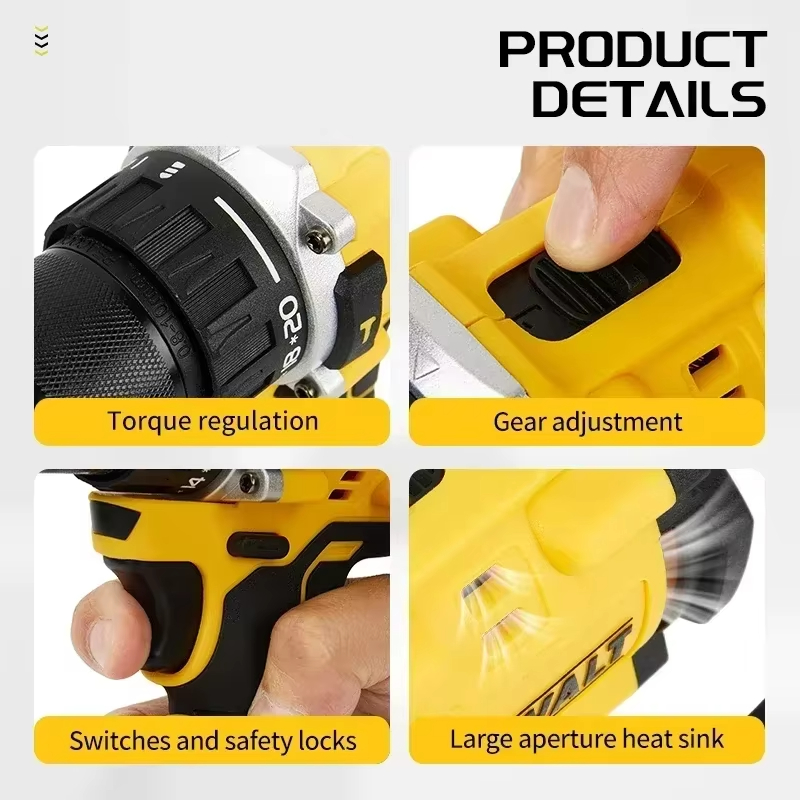 DEWALT Original DCD805 Brushless Impact Drill Cordless Electric Screwdriver Multi-Function Hand Drill 20V Power Tools