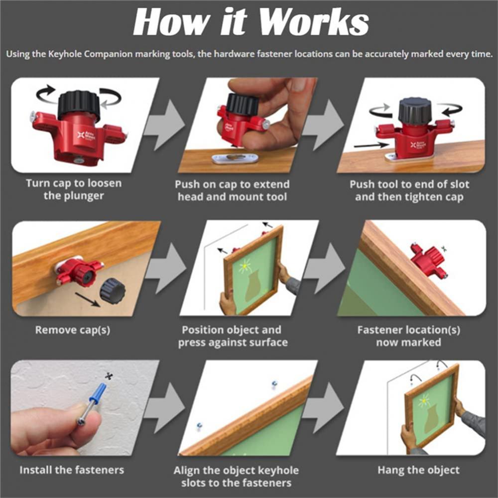 Locator No Measuring Screw Hole Locator Drilling With Level Mark Keyhole Slot Fastener Locations On Walls Mount Tools For Photo