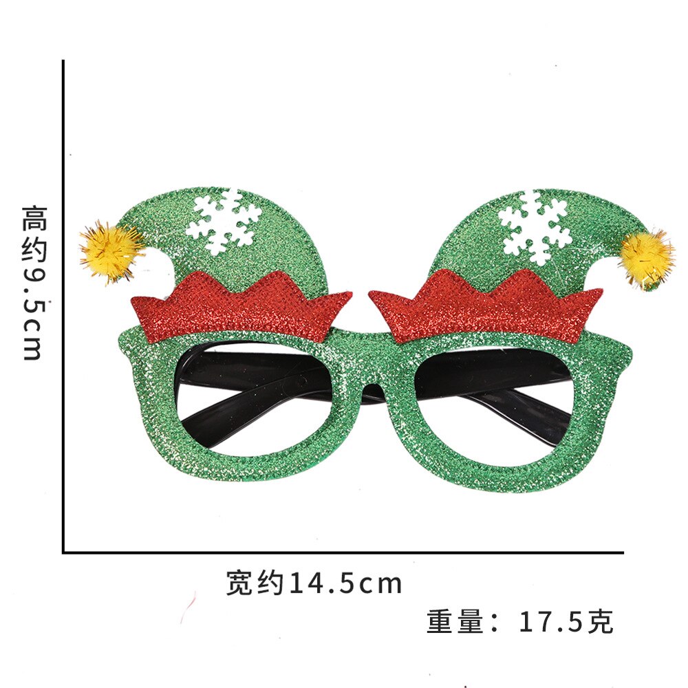 Kerst Ornamenten Kinderen Bril Volwassen Make Bal Cartoon Gewei Voor Zowel Mannen En Vrouwen Creatieve Kerstcadeau: Green Christmas xiao chou mao Glasses