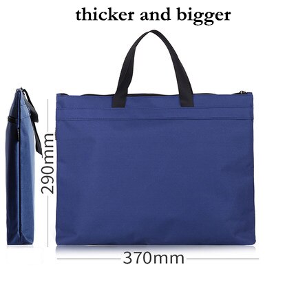 Deli 1pcs portable file bag A4 data storage bag zipper briefcase canvas multi layer business bag file bag: 5845 blue