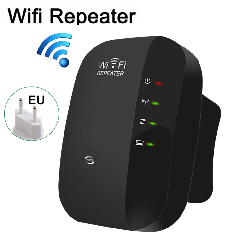 300 mbps 802.11 trådløs wifi repeater signalforstærker wifi signal enhancer routing extender: Eu sort