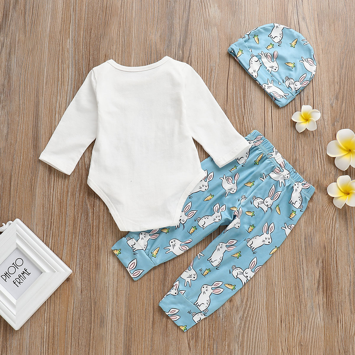 3pcs Easter Newborn Infant Baby Boy Girl 0-18M Outfit Clothes Romper Bodysuit Pants