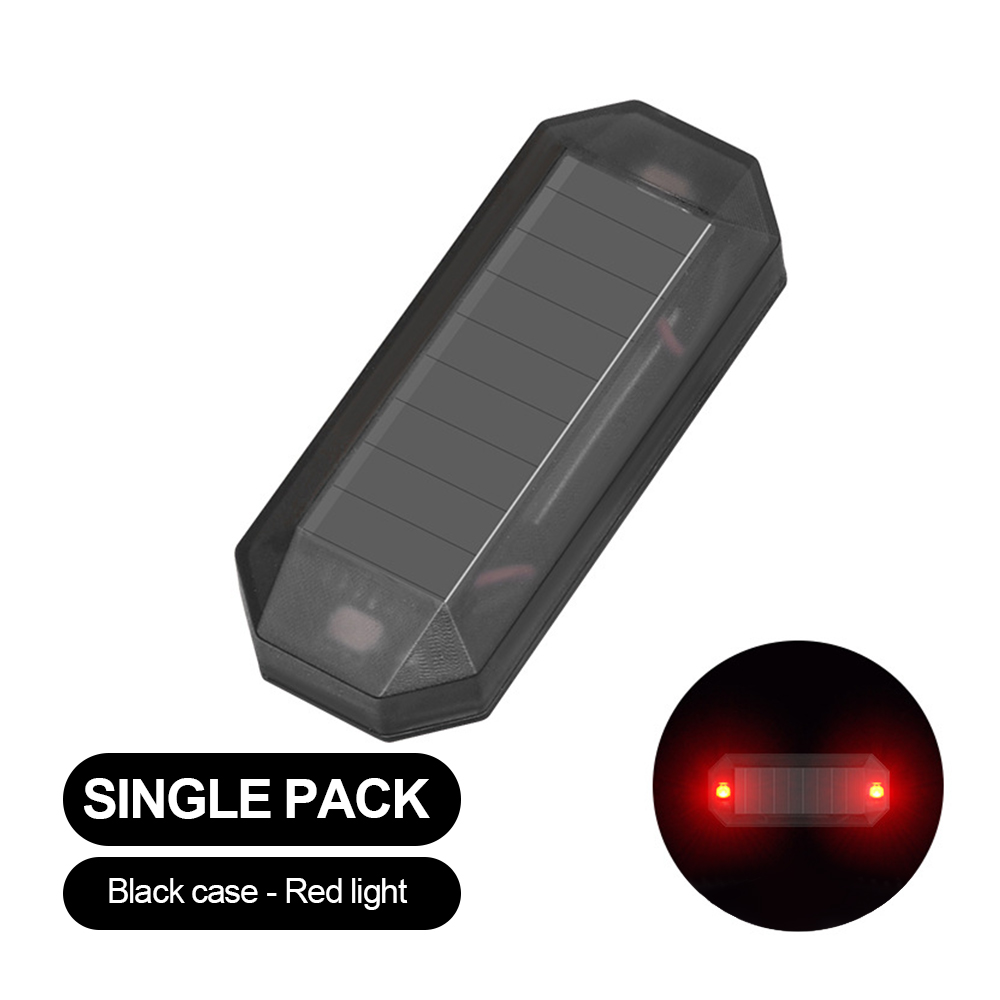 Mini led-autolampje op zonne-energie, waarschuwingslampje voor 's nachts, gesimuleerd alarm, draadloos antidiefstalwaarschuwingslampje, stroboscoop, nep-alarmlampje: Rood