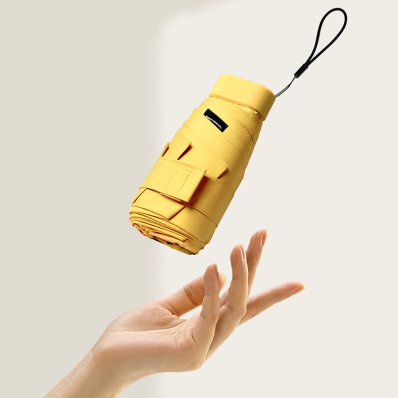 Flat Fold Mini Umbrella Women Pocket Summer Sun Umbrella for Women Small Cute Umbrellas for Girls with Storage Bag