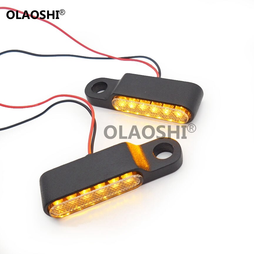 2 sztuk E24 motocykl kierownica robić skutera migacz bursztynowy lampa mini wskaźniki światło światło kierunkowskazu doprowadziło czarny aluminium wyczyść/dym