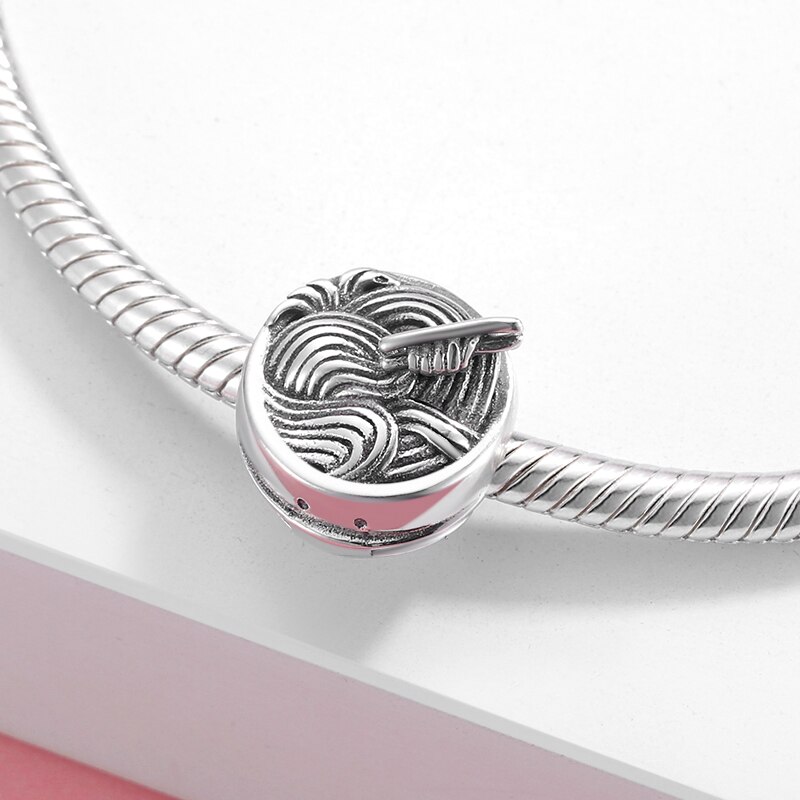 2020 deliziosi ramen perline tagliatelle e bacchette Charms gioielli Charms in argento Sterling 925 per la fabbricazione di braccialetti S925