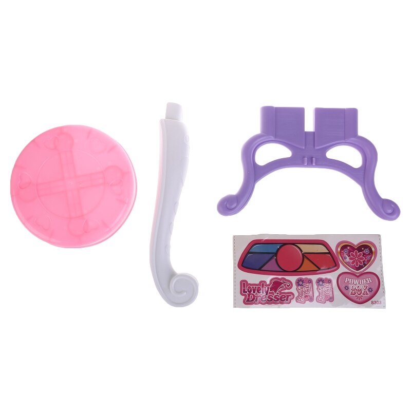 Tocador de maquillaje de belleza para niños, conjunto de juguetes de simulación con luces de espejo, sonidos musicales para niñas de 3 + años