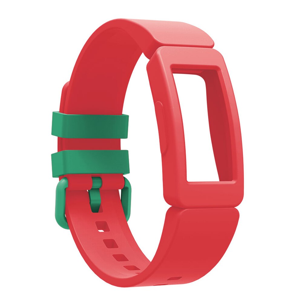 Holdbart silikone armbåndsarmbånd til fitbit inspirere hr / fitbit ace 2 smart ur udskiftning urbånd: Rød