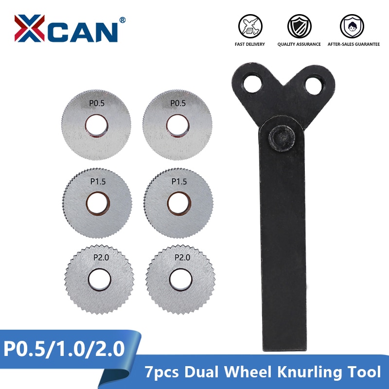 Xcan dobbelthjulet værktøjssæt 7 stk tonehøjde 0.5mm 1mm 2mm drejebænkhjulet værktøjssæt