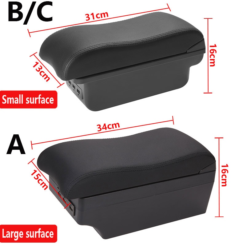 For Peugeot 107 Armrest Interior Parts special Retrofit parts Car Armrest Center Storage box USB LED Curved surface