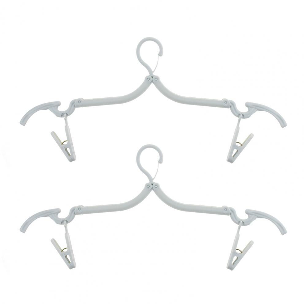 2Pcs Kleerhangers Opvouwbare Doek Opslag Hanger Multifunctionele Droogrek Lichtgewicht Home Reizen Gebruik Hanger: Blauw