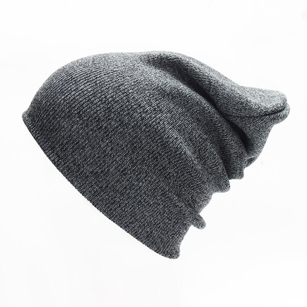 Bonnets doux pour hommes casquette d'hiver femmes Polyester Slouchy tricoté chapeau pour garçons décontracté Ski chapeau femme Hip Hop automne bonnets fille: Gris foncé