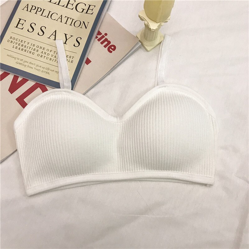 Svokor tube top lingerie halve cup naadloze push-up bh's voor vrouwen elasticiteit zacht ondergoed tienermeisjes wilde bh koreaanse versie: Witte dames bh