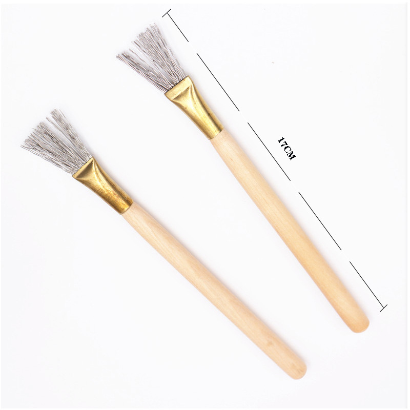 Wooden Handle Thick/Thin Iron Wire Brush Clay Tool for Making Clay Doll Hair Model Hair Indentation Pen Art Supplies