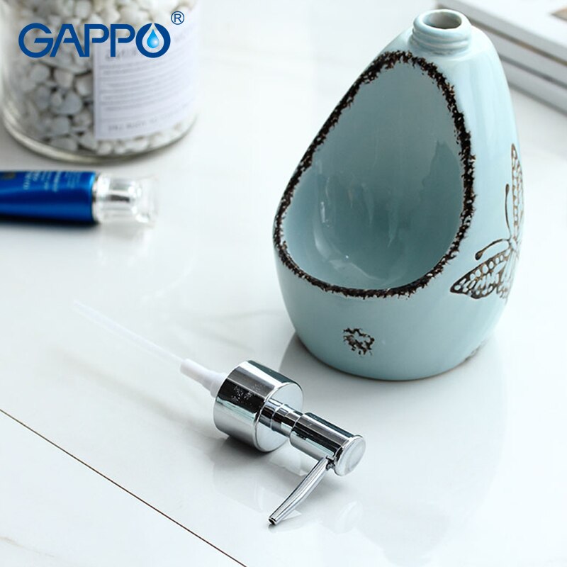 GAPPO liquid soap dispensers Bathroom liquid soap pump Ceramic Emulsion Bottle Bath Ceramic accessories liquid