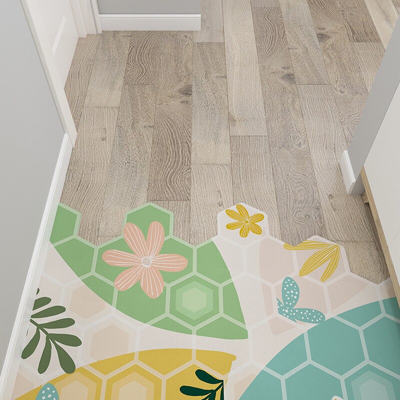 Pvc dørmåtte silke loop dørmåtte geometri kan skæres nordisk stil værelsestæppe hjem indgangsdør måtte