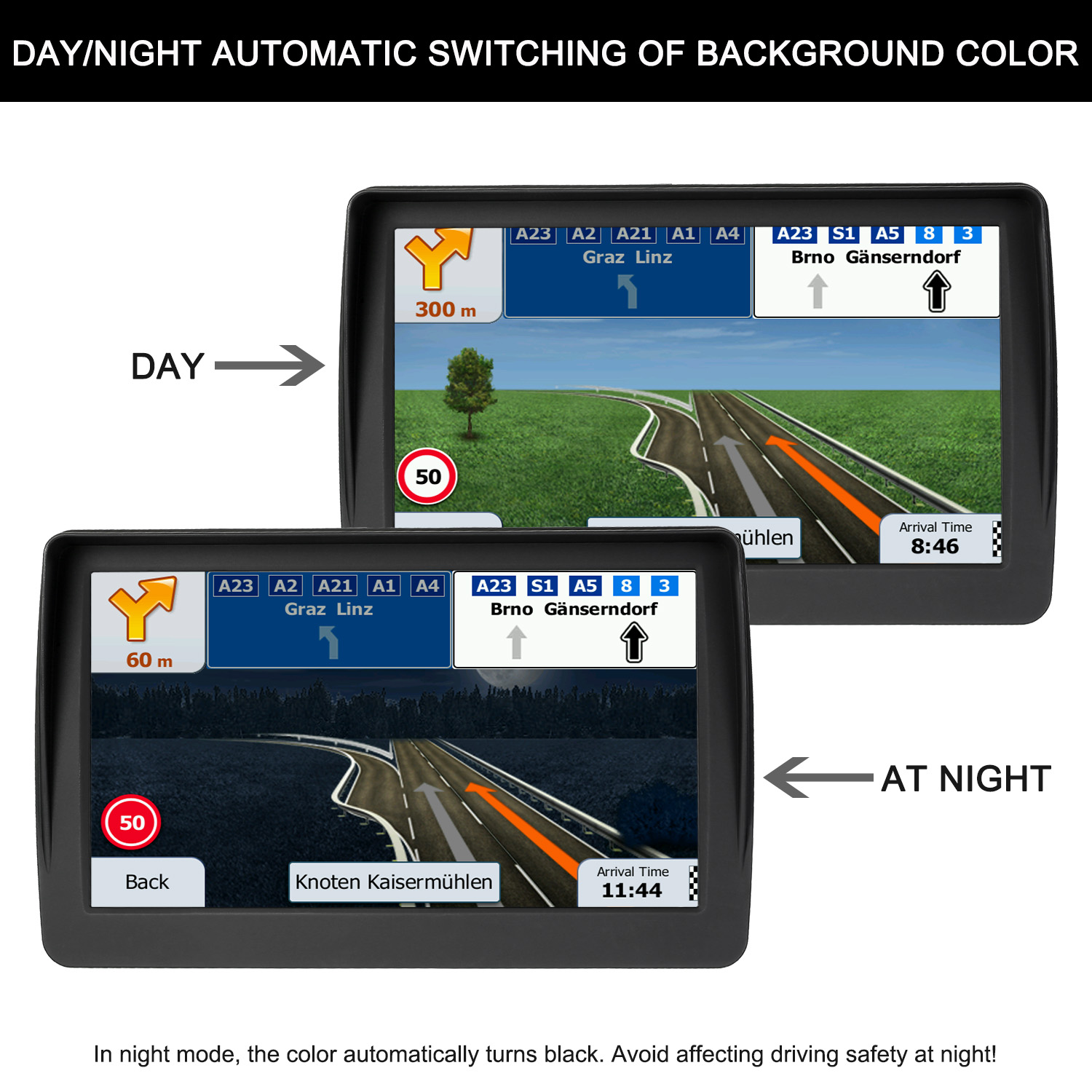 Navegador GPS para coche 7 pulgadas HD FM 8G guía de voz alertas de límite de velocidad direccional navegación de camiones último mapa Europa Norteamérica