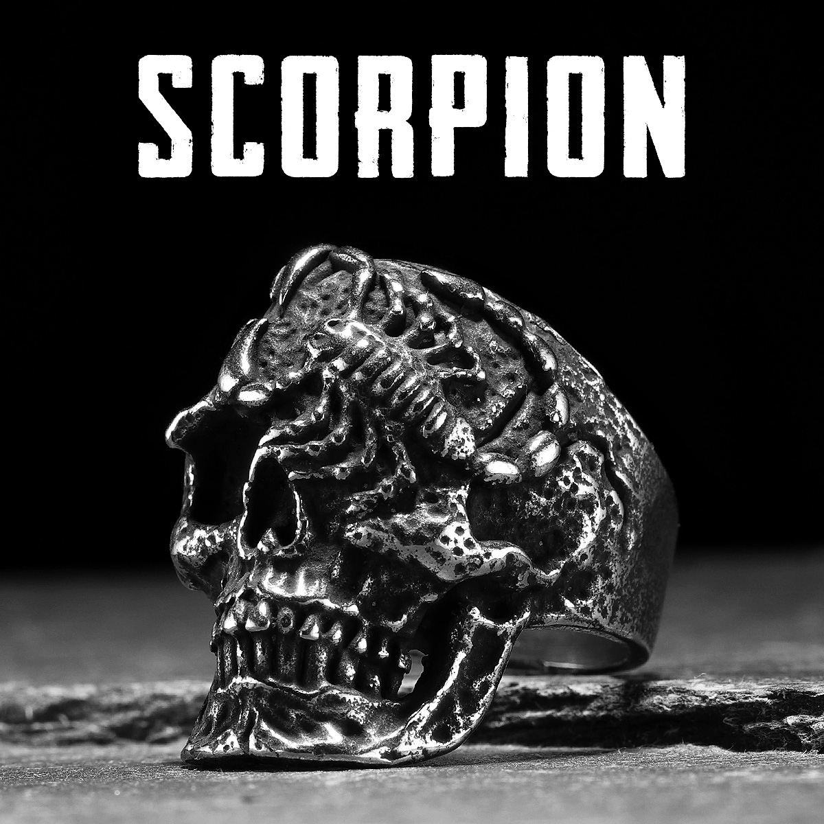 Anillos de calavera de escorpión para hombre, joyería de acero inoxidable para mujer, Punk, gótico, Rock, Vintage, negro, accesorios de elegantes, al por mayor