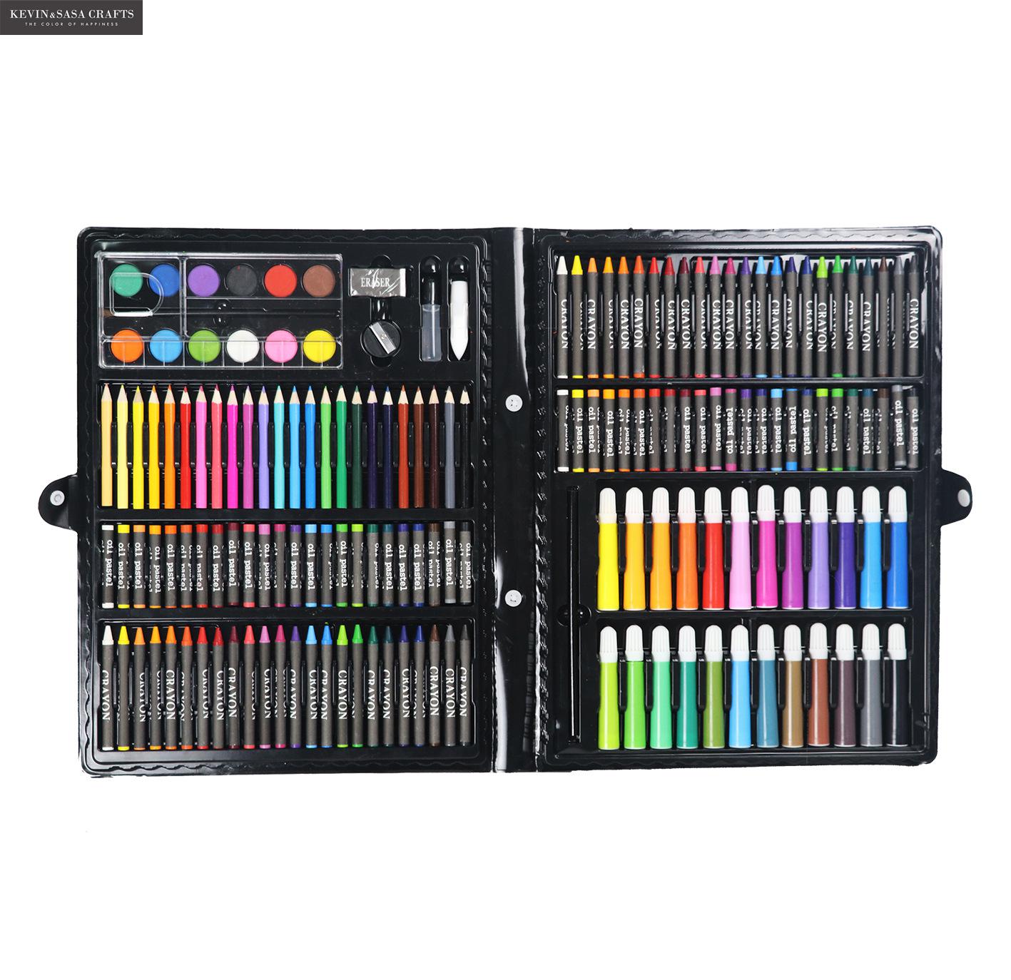 168in1 Crayons de couleur aquarelle ensemble pour enfants Art ensemble pour enfants enfants fournitures scolaires artiste crayon boîte stationnaire