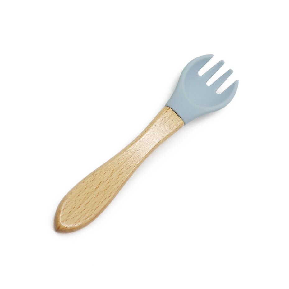 Natural 100% Food Grade Forks Easy To Rinse Weaning Unbreakable Rubber Fork Dishwasher Safe Feeding: J