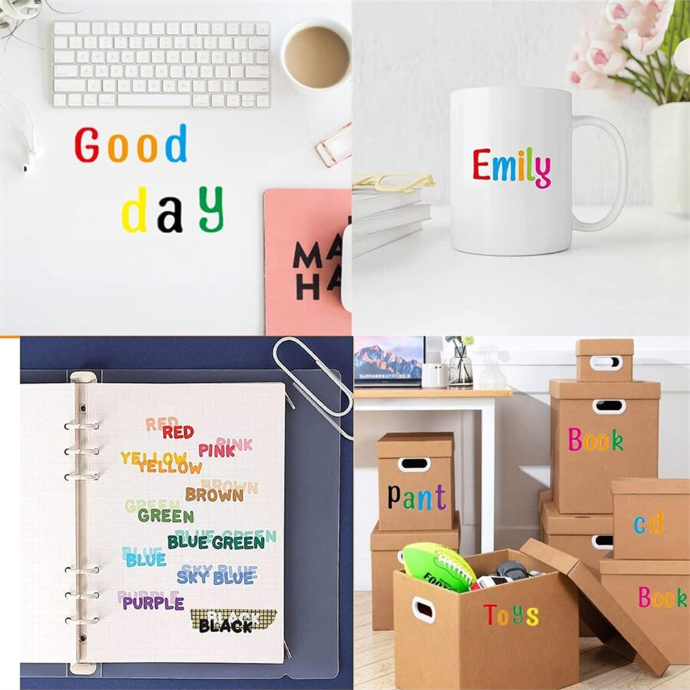 12 vellen alfabetstickers, briefstickers, 1 inch vinyl zelfklevende stickerletters, voor labels, winkelborden, scrapbooking ambachten