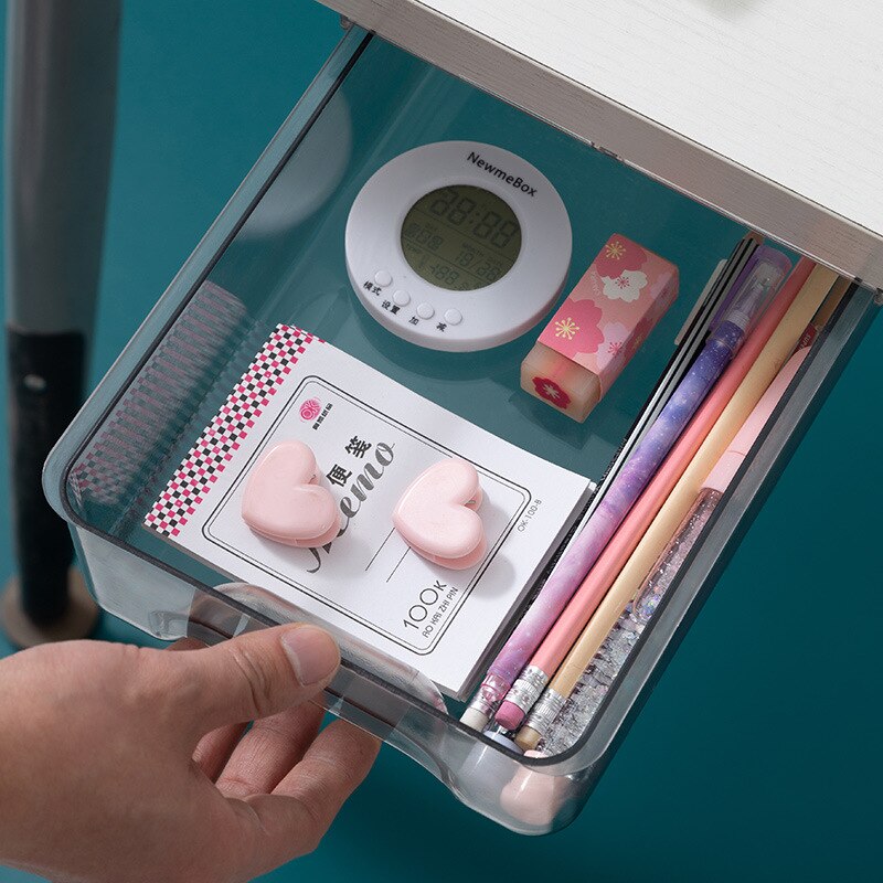 Drawer box under desk, organizing box, dorm desk small invisible drawer box,Office Stationery Organizer