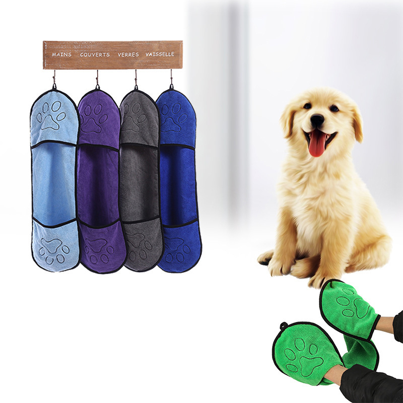 Pet Towel Dog Towel Bath Robe Soft Fiber Absorbent Cat Towel Pet Cleaning Products Dog Supplies Dog Bath Towel Microfibre