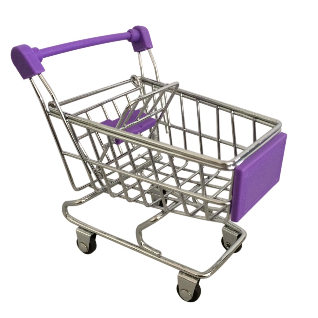 Mini Shopping Carts Toy Cart Simulation Miniature Shopping Cart Storage Pretend Play Toys Handcart Toy Baby Trolley for Kids: Purple