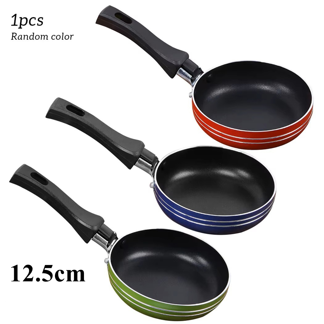 12.5 Cm Mini Koekenpan Non-stick Stalen Koekenpan Pot Steelpan Willekeurige Kleur Voor Kookgerei Keuken Kookgerei