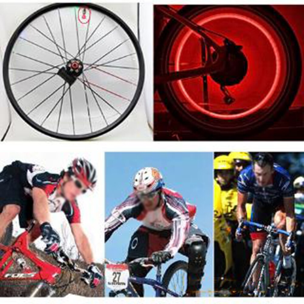Avec batterie vélo AG10 moto 2 pièces LED pneu roue Valve robinet d'air