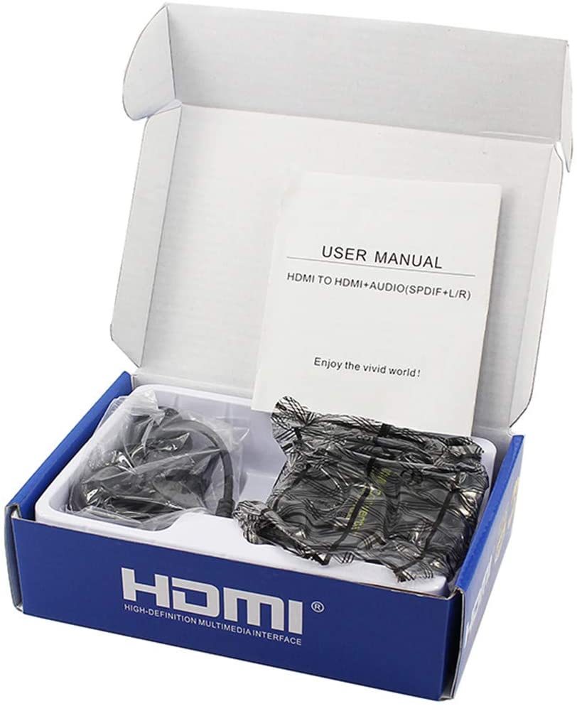 1080P HDMI to HDMI Optical SPDIF Suppport 5.1 + RCA L/R Audio Video Extractor Converter Splitter Adapter