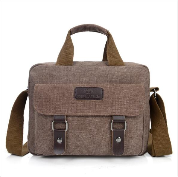 Homme fourre-tout taille croisée grande capacité épaule Messenger sac décontracté Vintage toile sac mallette: Coffee