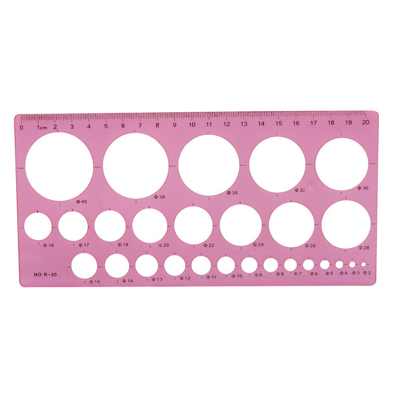 1 pcs Plastic Template ruler Students Rectangle Shape Great Circle Template Ruler Student School Stationery Supply