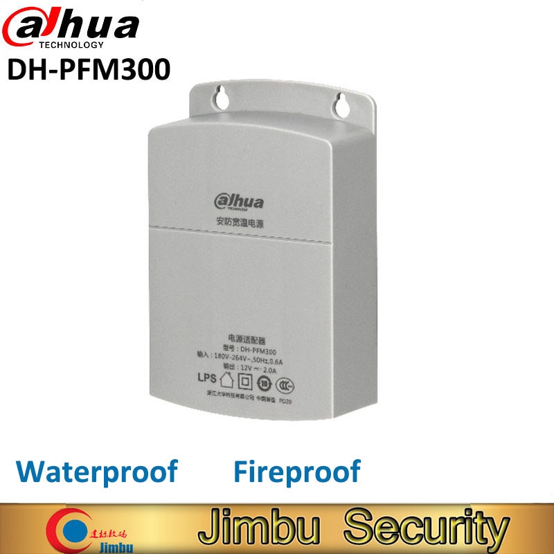 Dahua Outdoor Power Supply CCTV Adapter DH-PFM300 Waterproof Output 12V 2A Input 180~260V Power Switch for CCTV camera