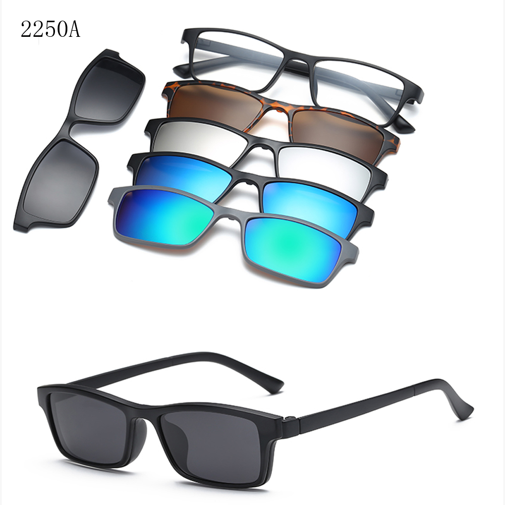 RUISIMO 5 lenes Magnet Sonnenbrille Clip Gespiegelt Clip auf Sonnenbrille clip auf gläser Männer Polarisierte Nach Rezept Myopie: CT2250A