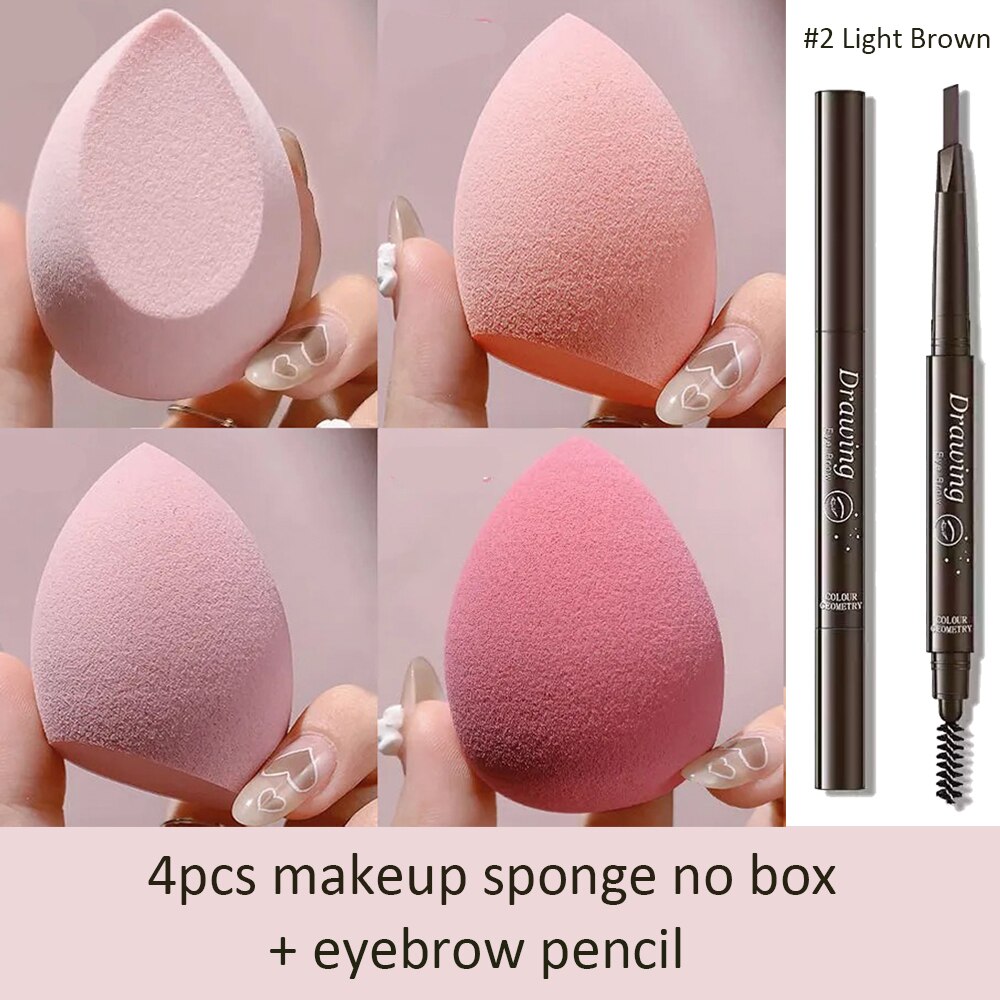 Makeup Sponge Beauty Blender Bombs Cosmetics Waterdrop Blending Tools For Liquid Cream Foundation Sponge for Makeup 1/4/7pcs: 4pcs pink no box