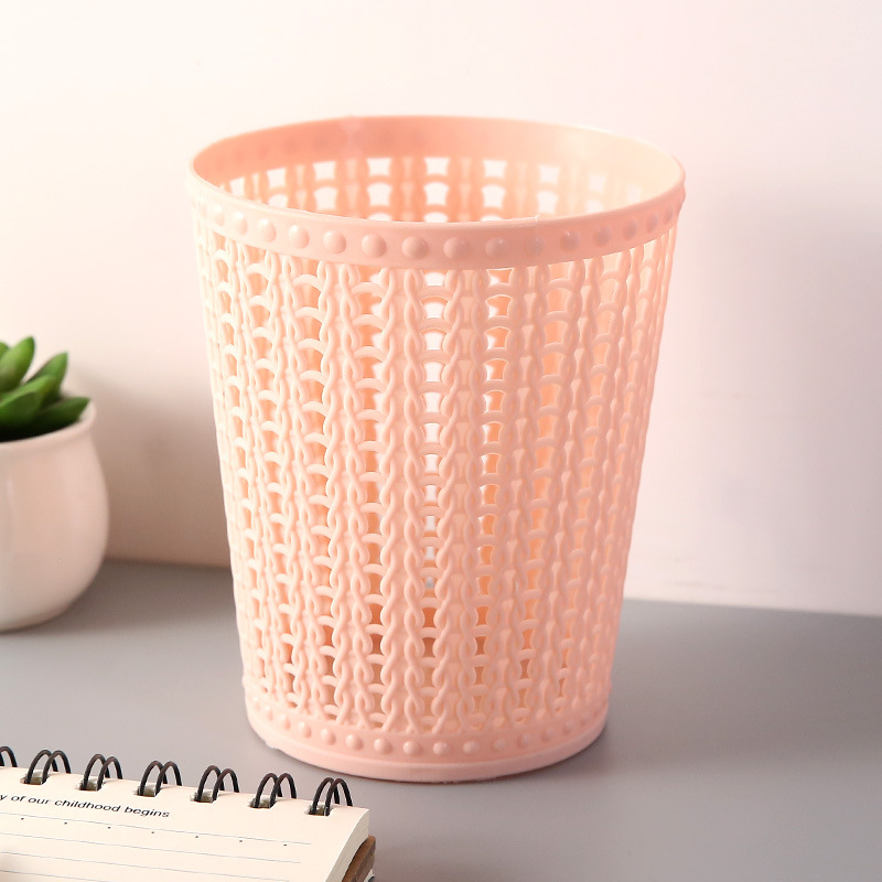 Holle Prullenbak Thuis Mode Desktop Prullenbak Mini Desktop Opslag Emmer: pink