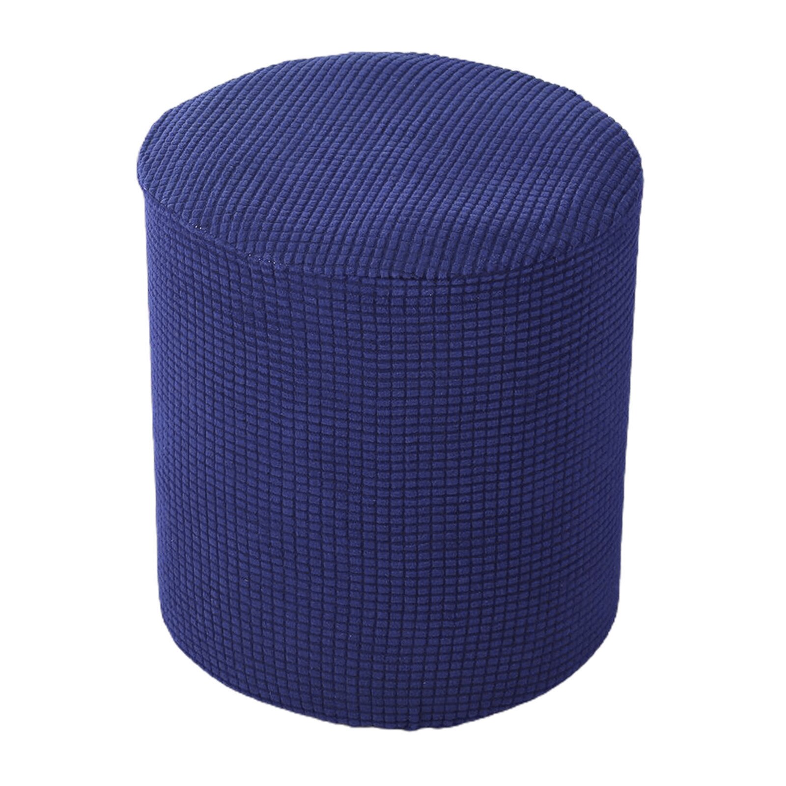 Ronde poef hoes voetenbank beschermer hoezen kruk poef hoezen stretch met elastische onderkant voor woondecoratie: Blauw