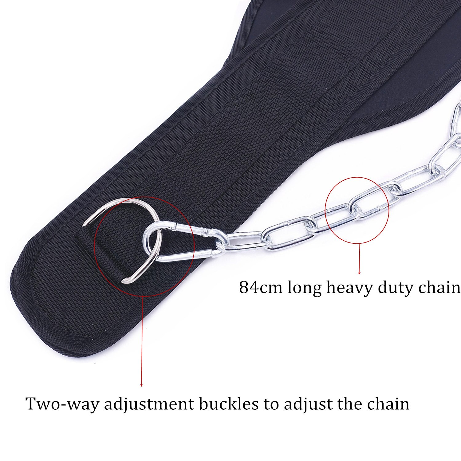 Fitness Weight Lifting Belt With Chain Crossfit Pull Up Dipping Neoprene Belt Home Gym Exercise Waist Weightlifting Training