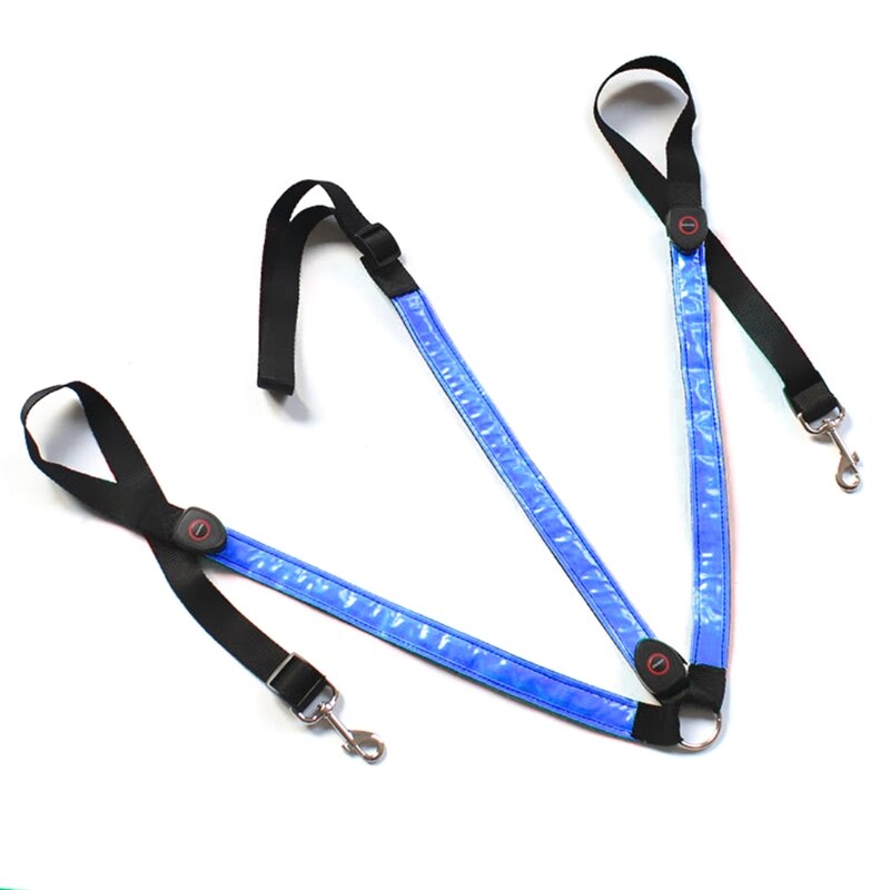 Horse Webbing Harness Collar Breastplate Adjustable Night Visible LED Light Chest Belt Safe Riding Equipment H053: Blue