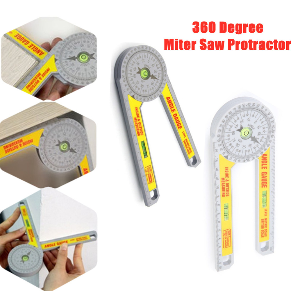 360 Graden Verstekzaag Gradenboog Met Waterpasbel Hoge Nauwkeurigheid Hoekzoeker Gauge Goniometer Meten Ruler Tool