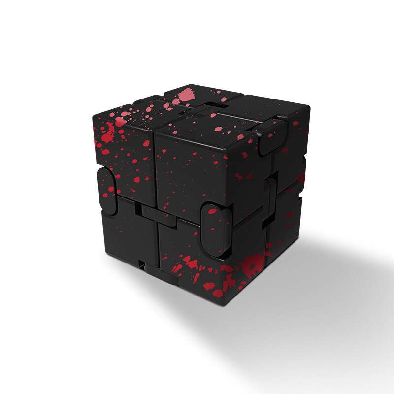 Cubo di infinito in metallo creativo cubo di sollievo dallo Stress infinito in lega di alluminio portatile per bambini regalo per giocattoli antistress per adulti: GB-MCblack red