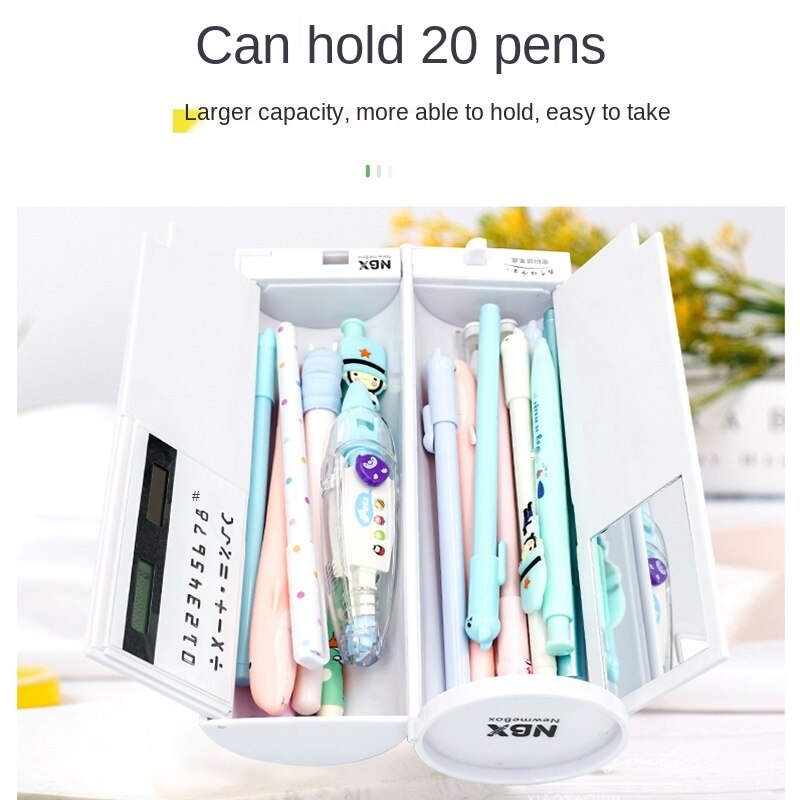 NBX cute animal pattern cylindrical stationery case made in China ins mechanical code lock pencil box Pencil cases for office